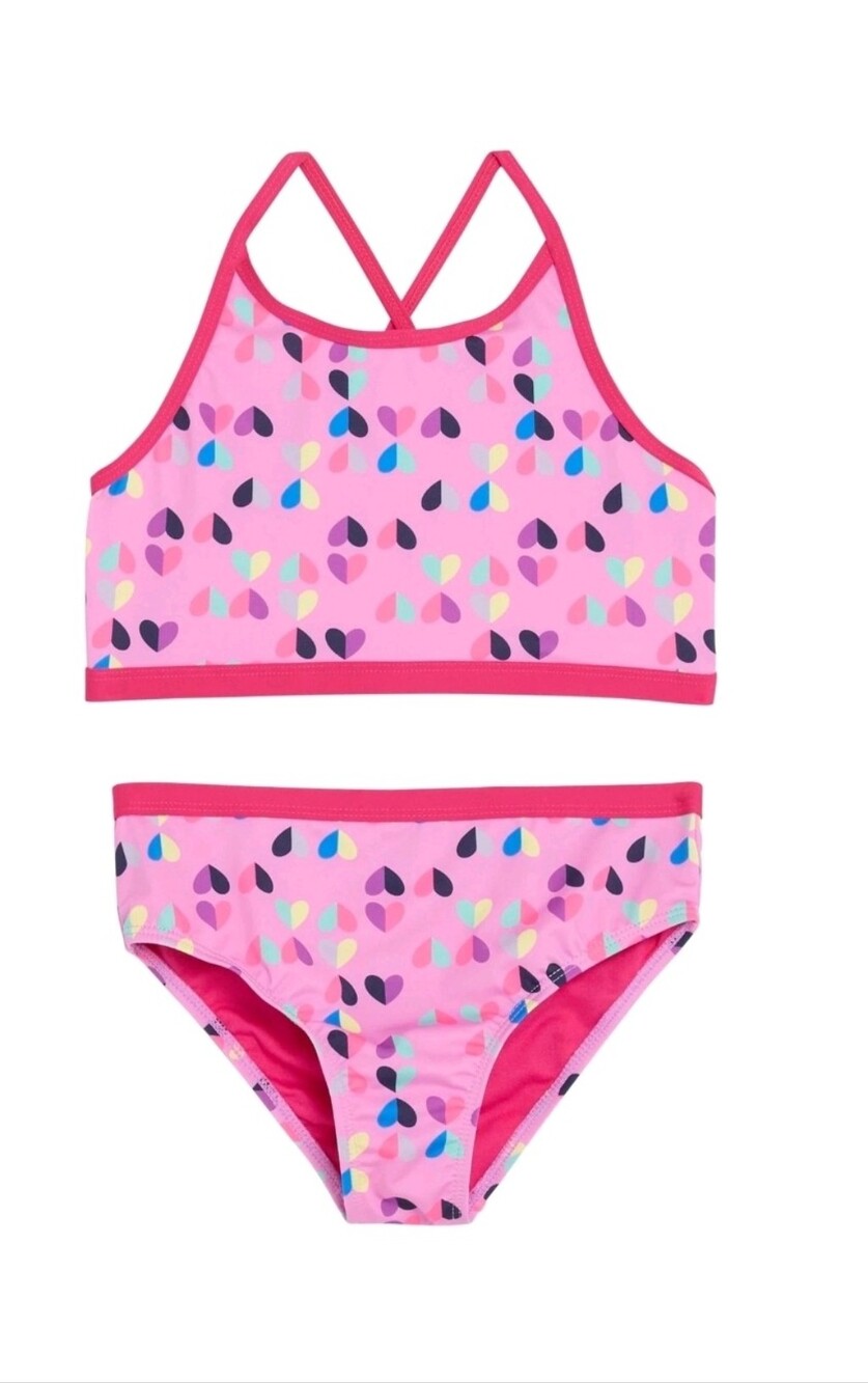 Lands' End Girls' Swim UPF 50+ Adjustable Strap Bikini Set. Size Small